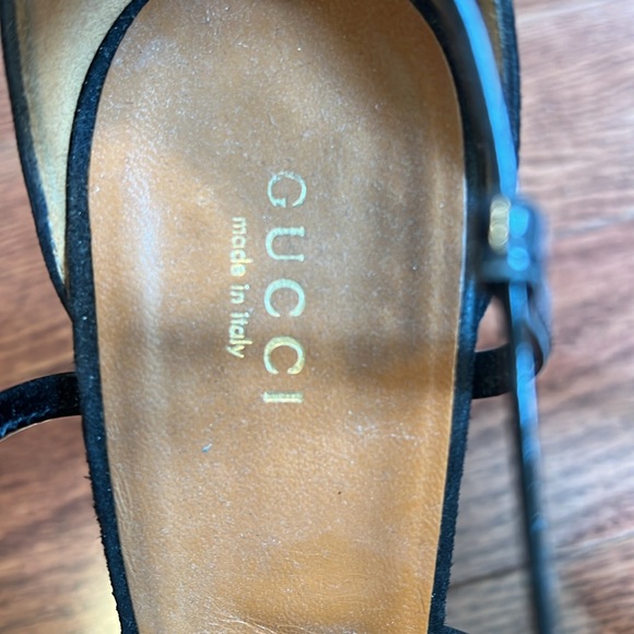 Gucci Black Suede Criss Cross Strappy Platform Sandal Pumps - Picture 2 of 6